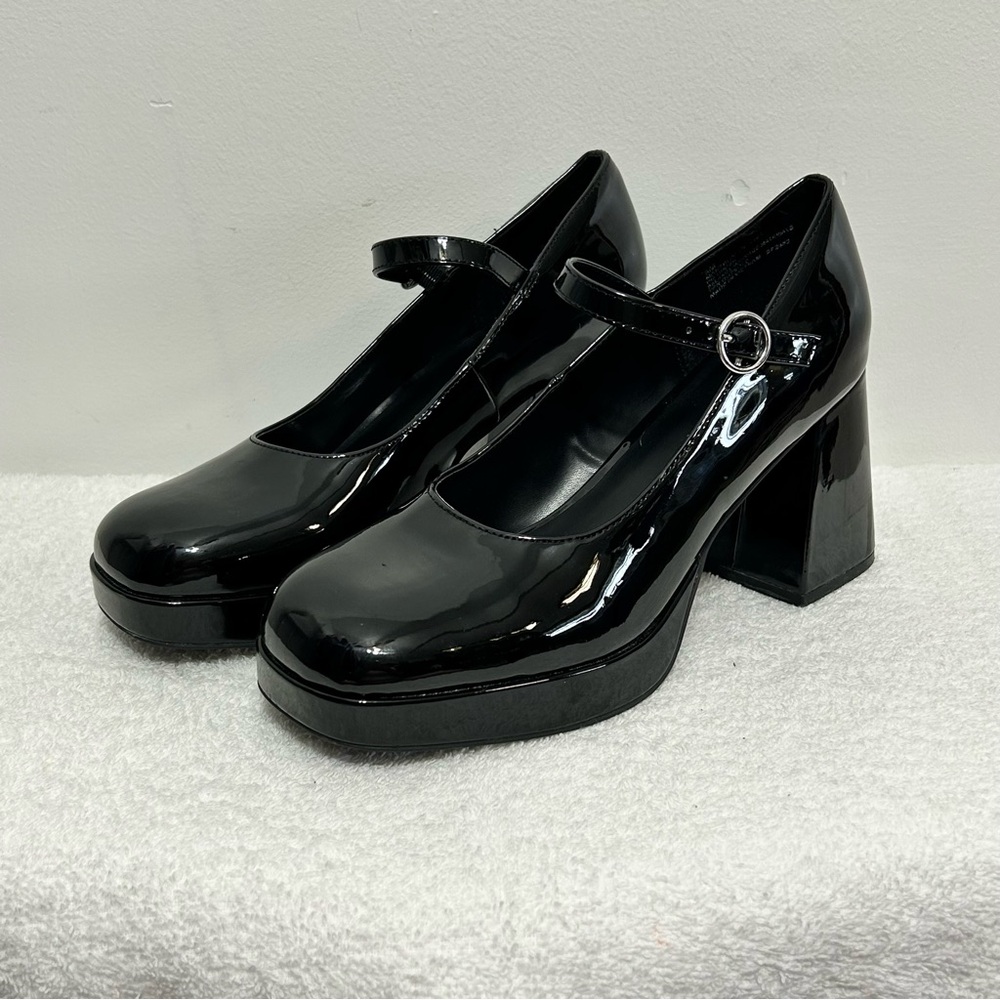 Madden Girl Chunky Platform Y2K Retro Mary Janes Womens Size 9 Black - Picture 4 of 14